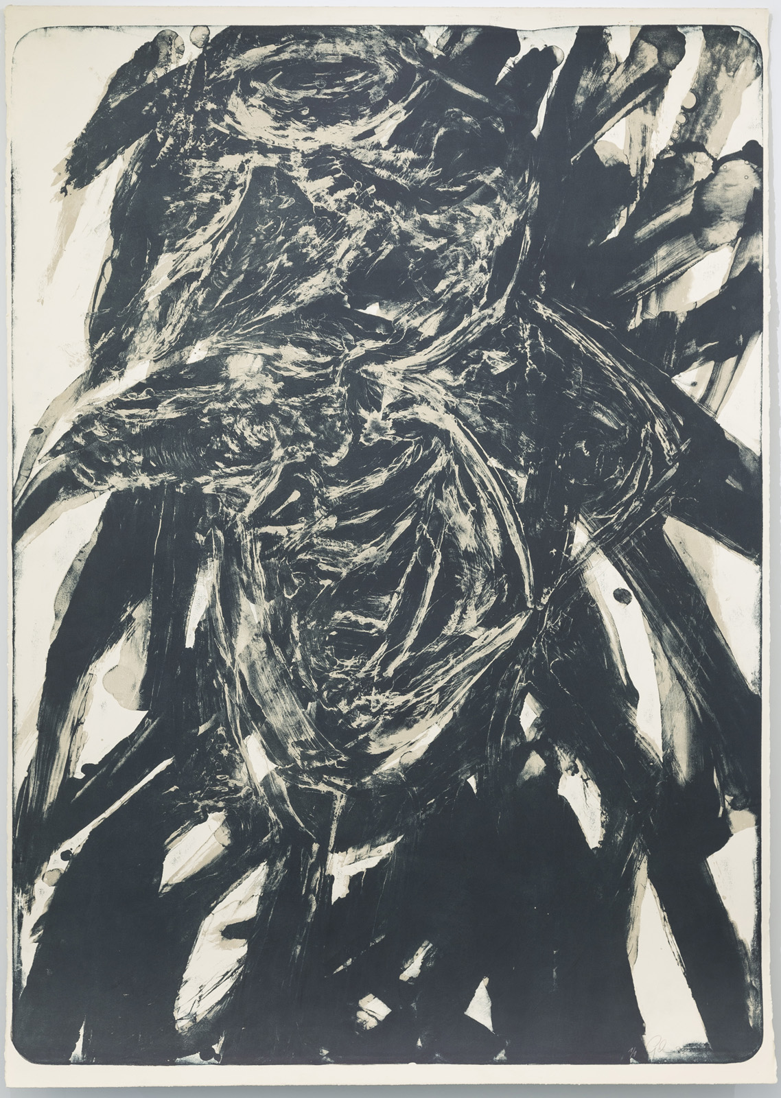 Grüner Adler, Lithographie, Unikat, 177 x 124 cm, 1992